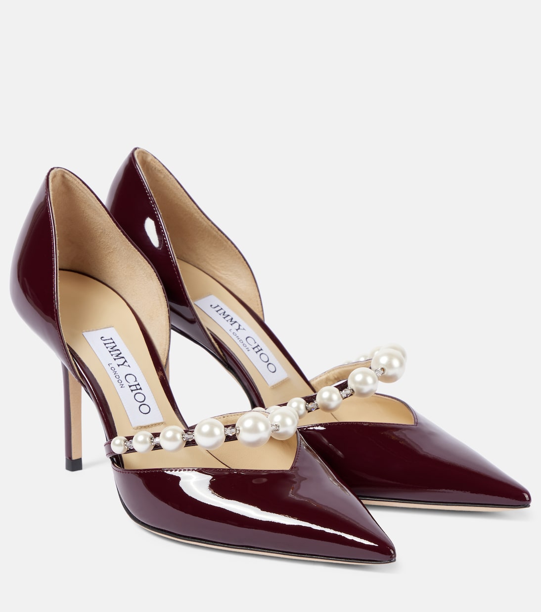 パンプス JIMMY CHOO CHERI85 PATENT LEATHER PUMPS Black Calf Leather Pumps with JC Emblem | LOVE 85 | Autumn