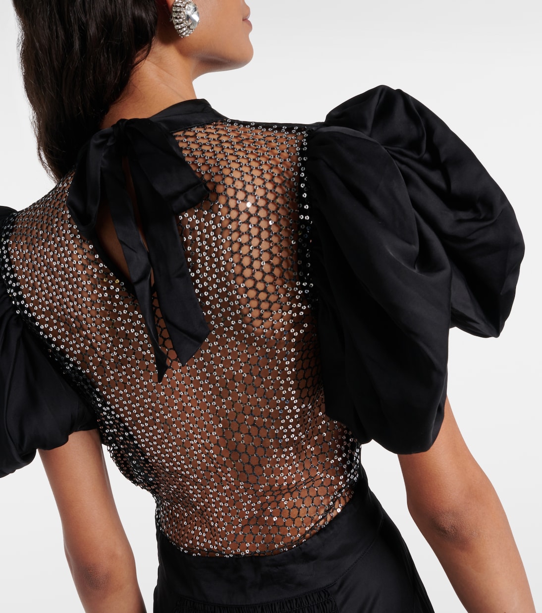 Dawnana embellished puff-sleeve gown | Rotate