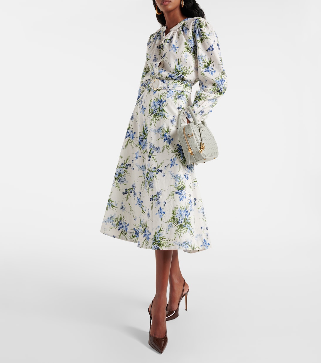 Falda midi Arwen de algodón floral | Veronica Beard