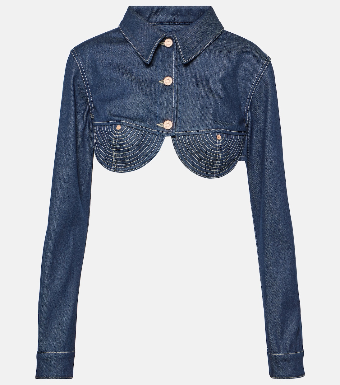 Chaqueta cropped Conical de denim | Jean Paul Gaultier