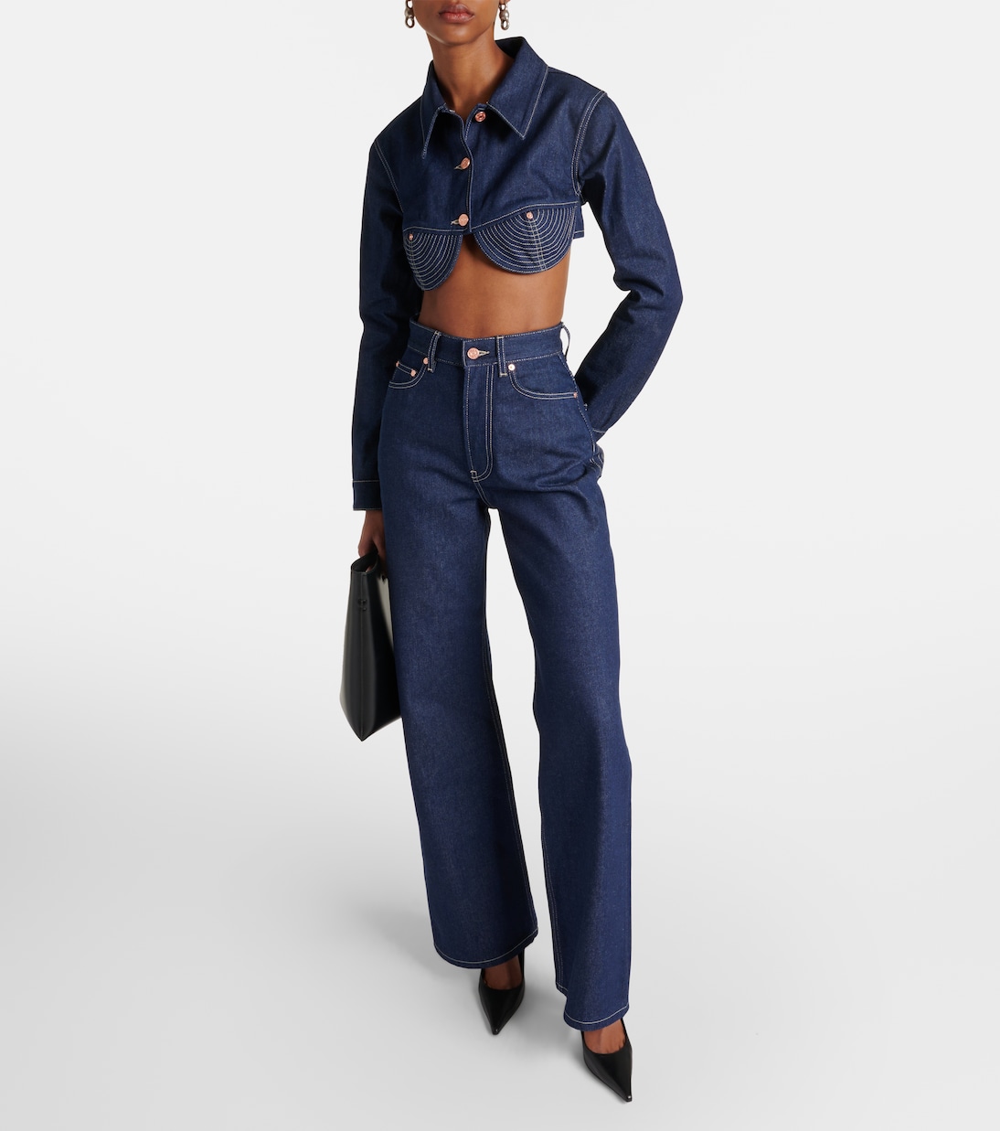 Chaqueta cropped Conical de denim | Jean Paul Gaultier