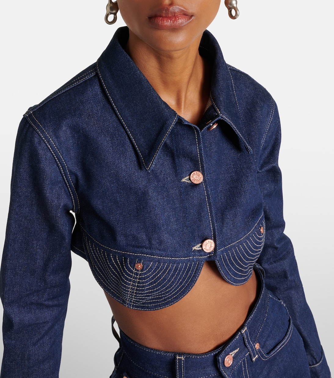 Chaqueta cropped Conical de denim | Jean Paul Gaultier