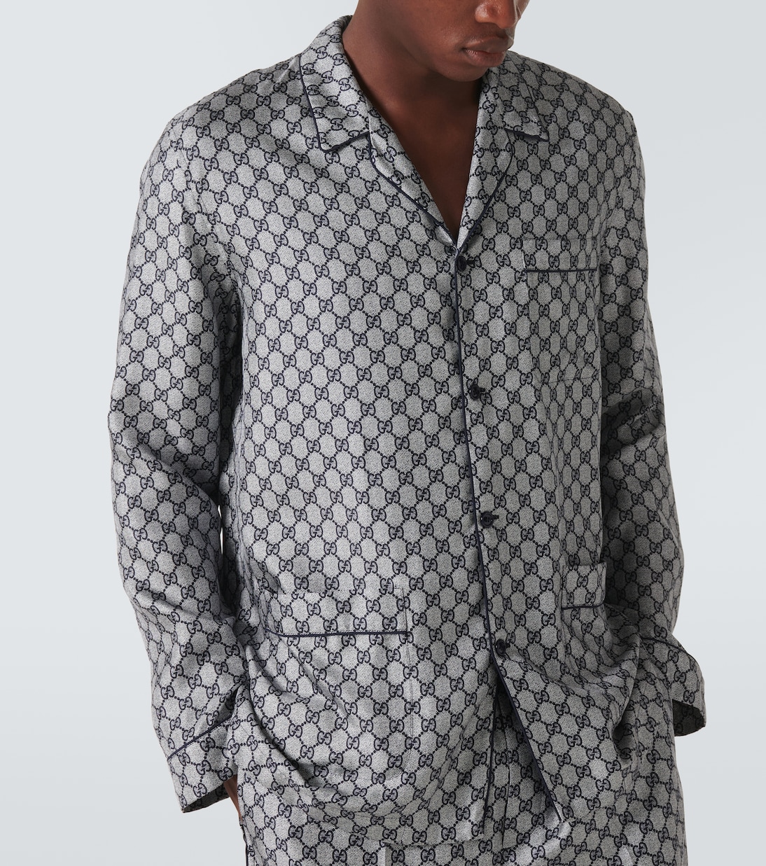 Camicia in seta GG | Gucci