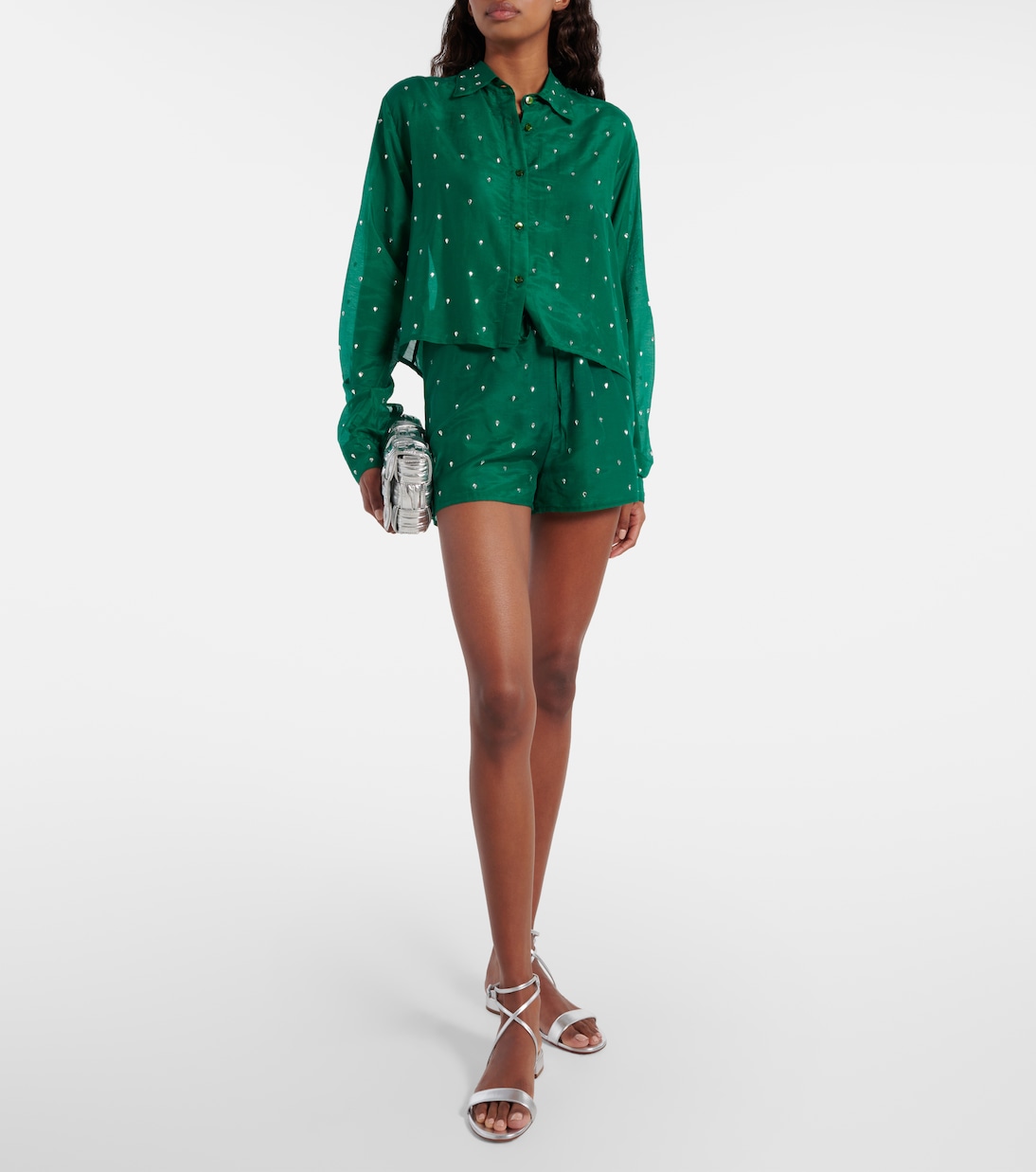 Shorts Gem in cotone e seta | Oséree