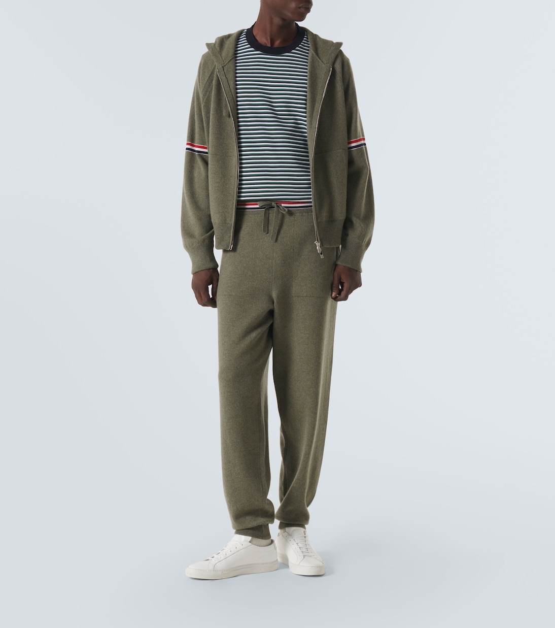 Pantalon de survêtement RWB Stripe en cachemire | Thom Browne