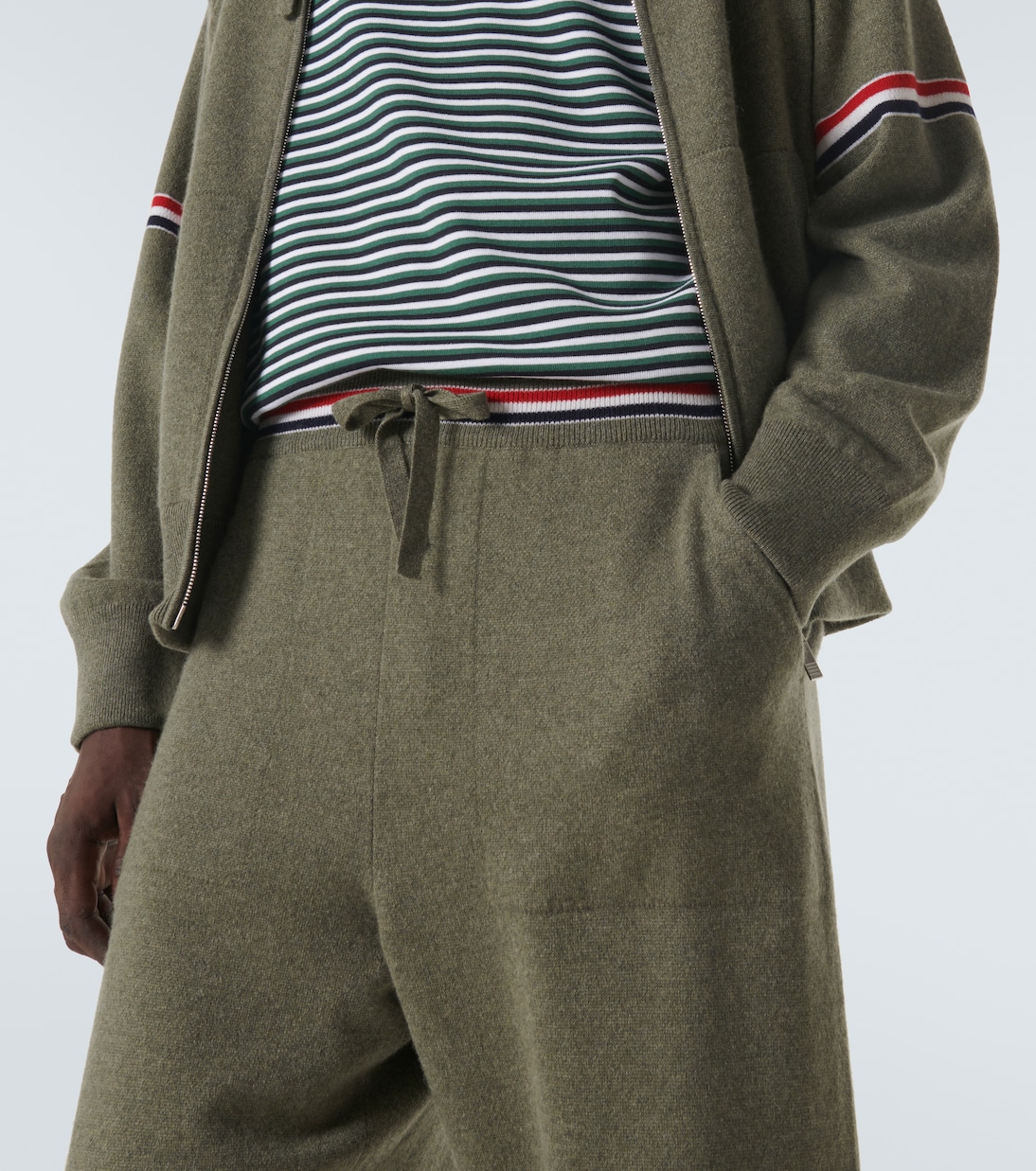 Pantalon de survêtement RWB Stripe en cachemire | Thom Browne