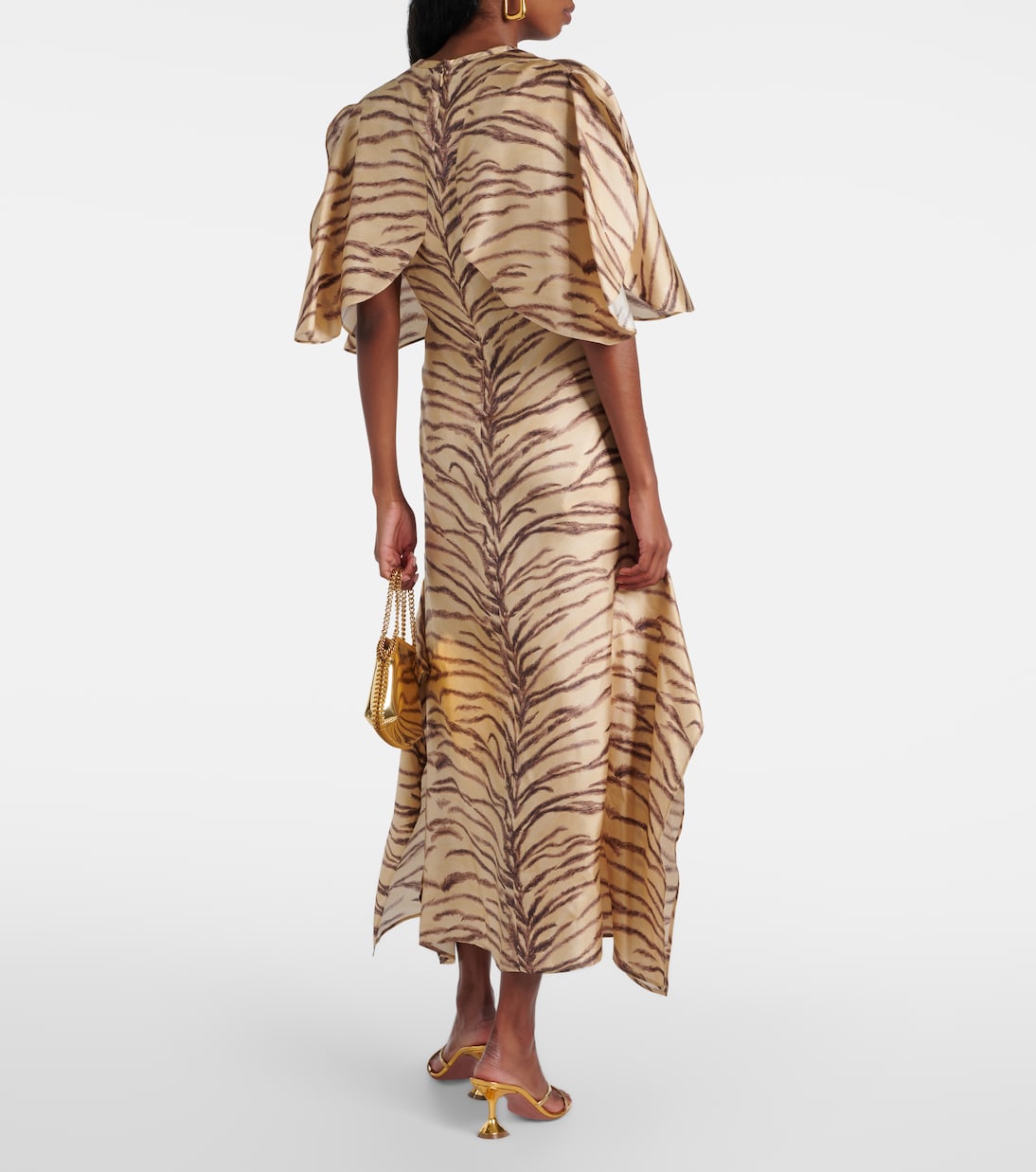 Robe midi imprimée en soie | Stella McCartney