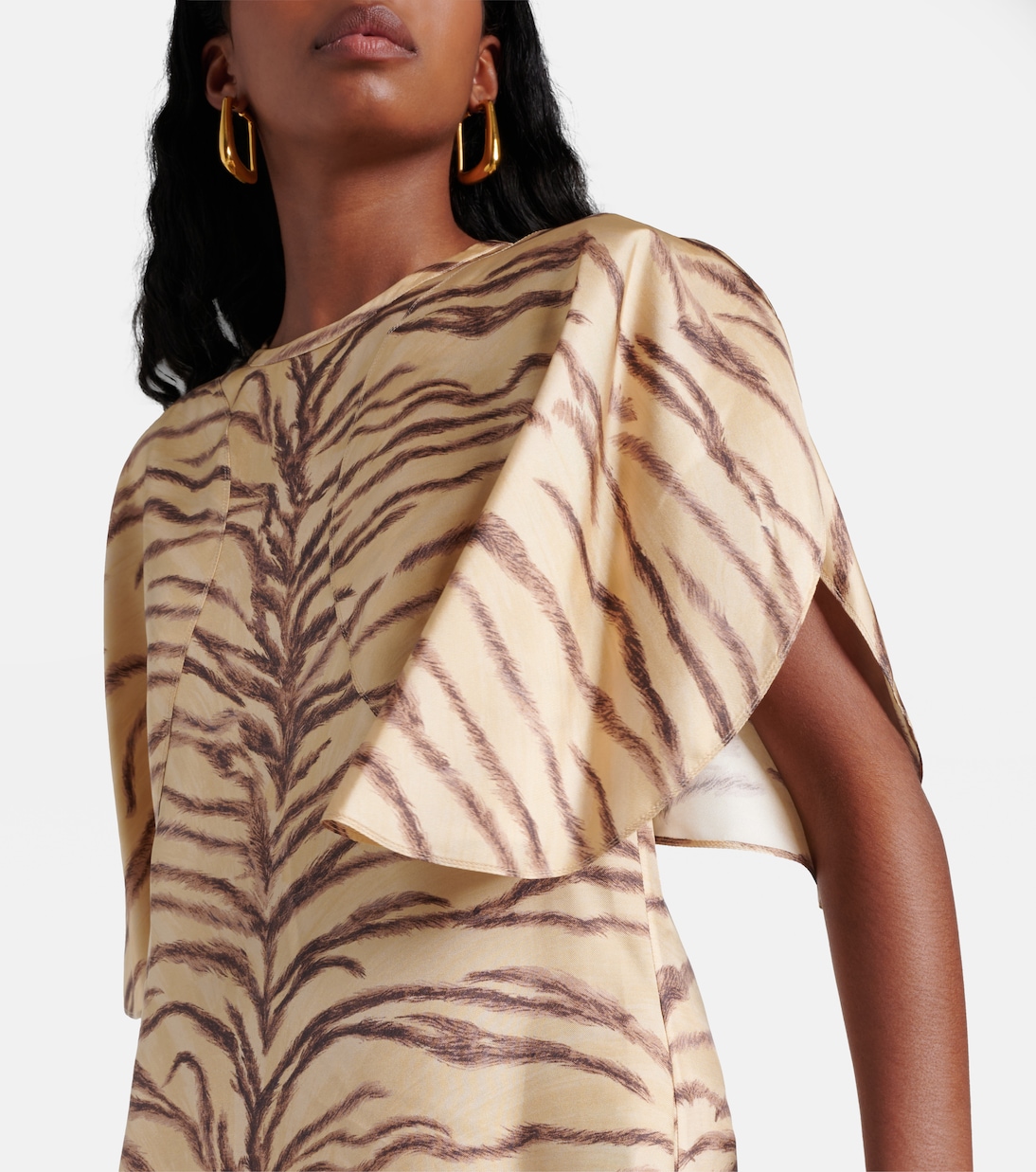 Robe midi imprimée en soie | Stella McCartney