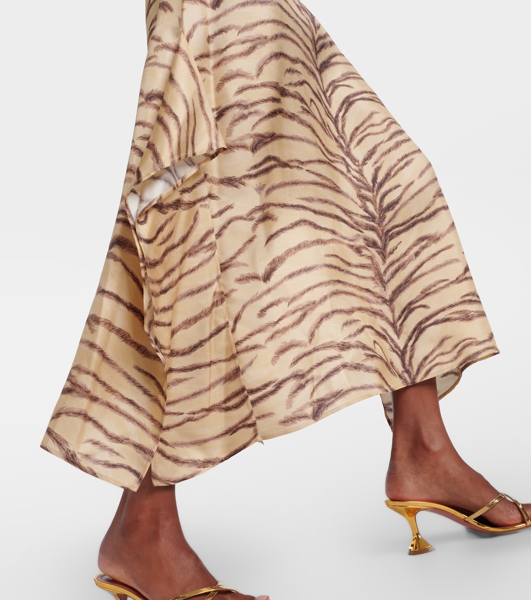 Robe midi imprimée en soie | Stella McCartney