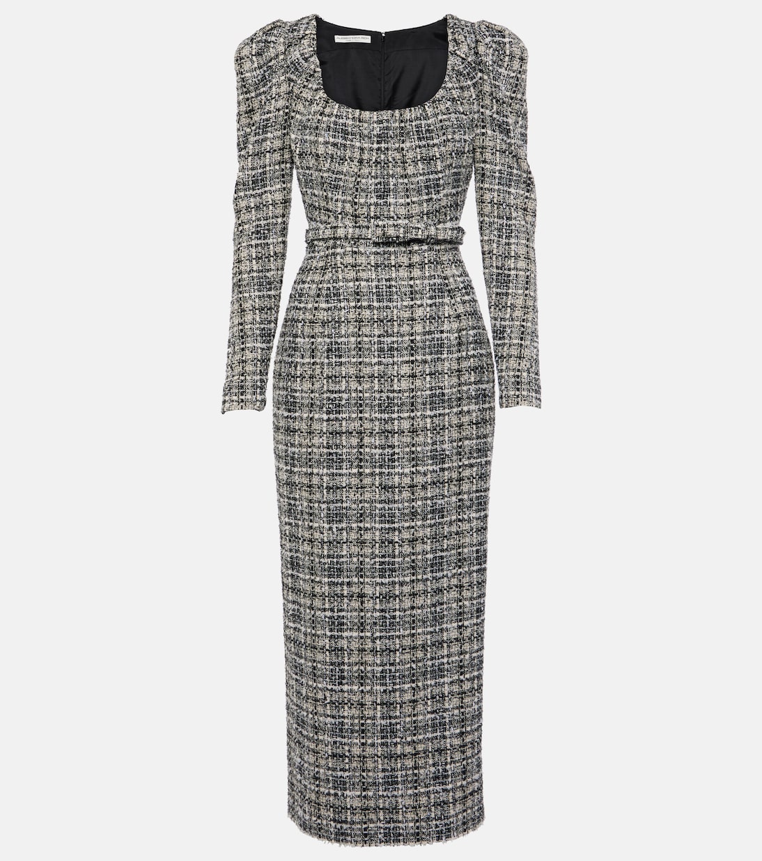Belted Lurex® tweed midi dress | Alessandra Rich