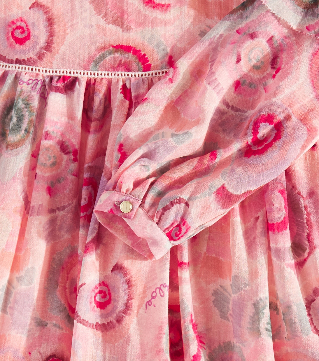 Abito in lana con balze e stampa | Chloé Kids