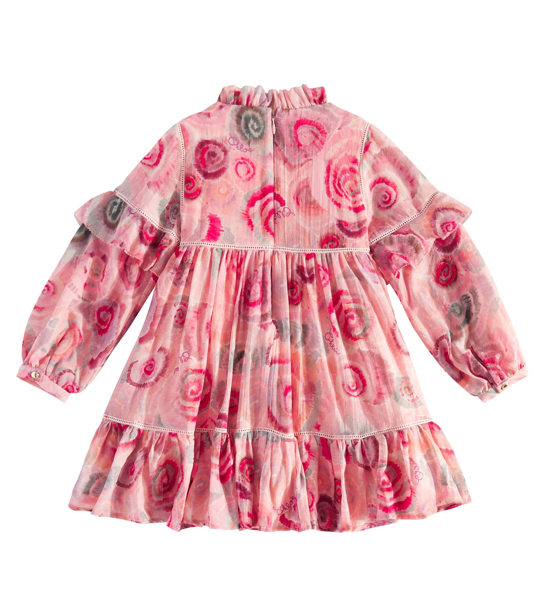 Abito in lana con balze e stampa | Chloé Kids