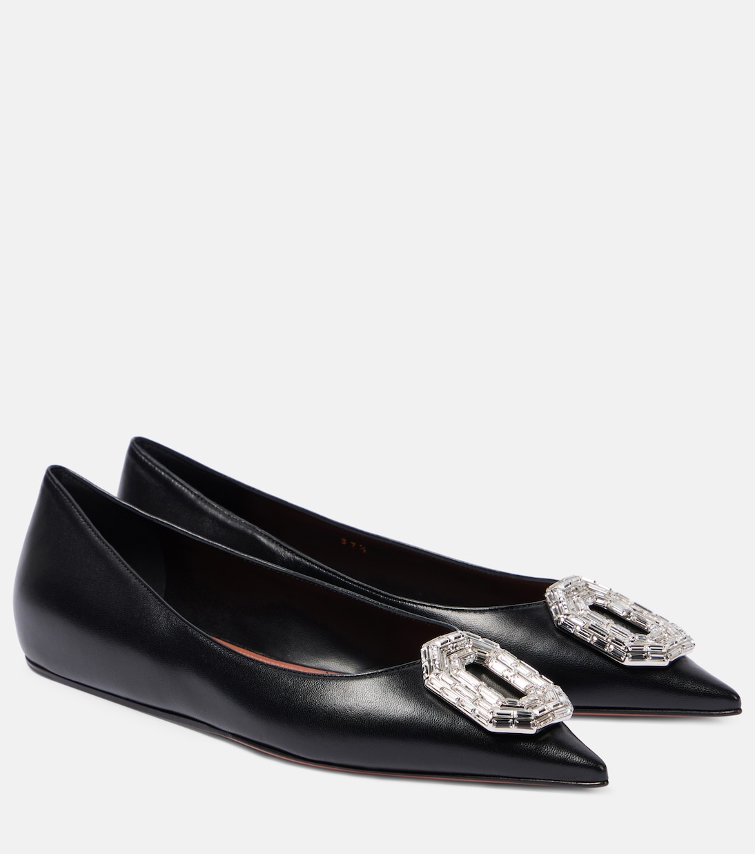 Verzierte Ballerinas Camelia aus Leder | Amina Muaddi