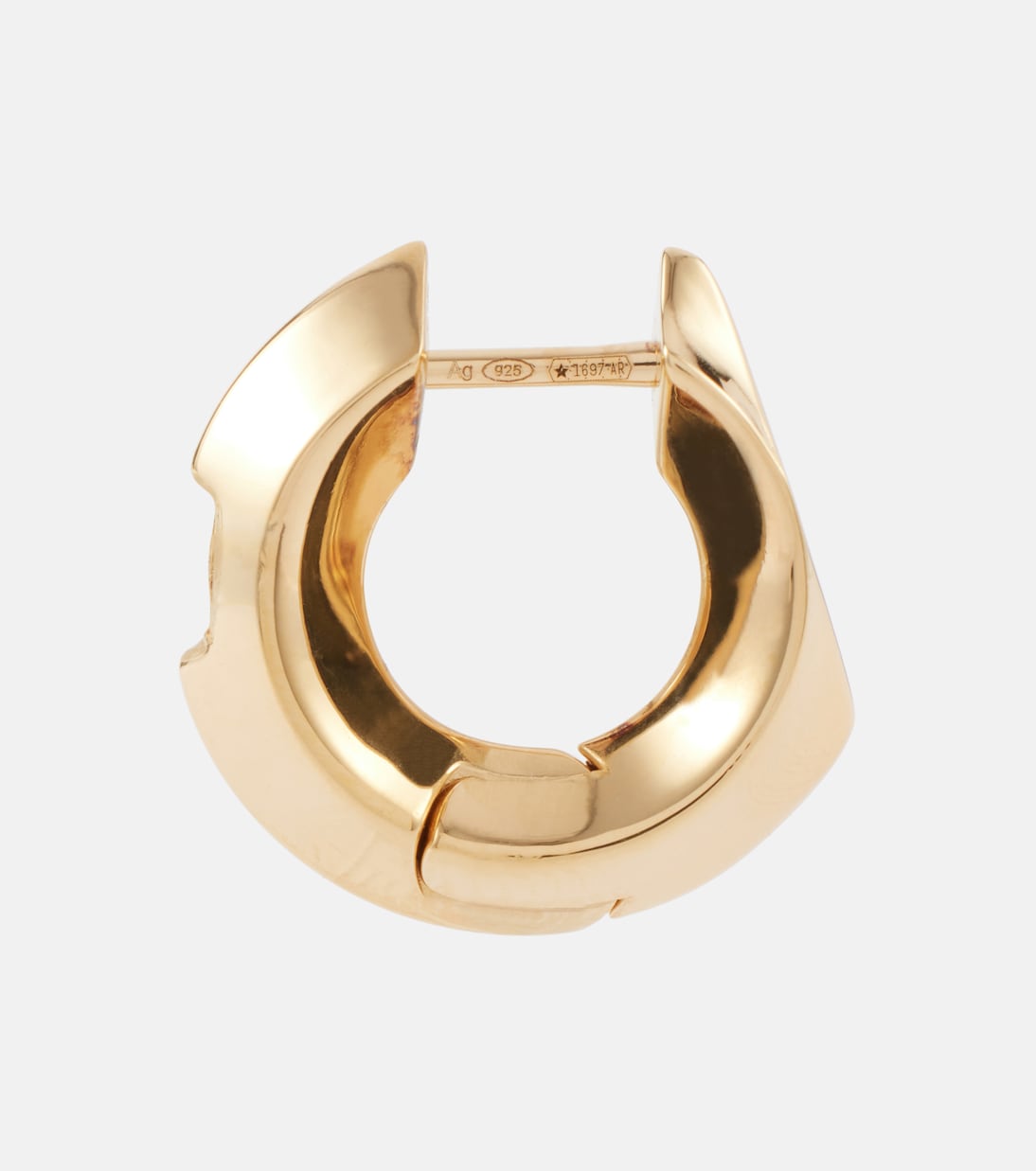 Orecchini a cerchio Hollow Small in argento sterling bagnati in oro | Burberry