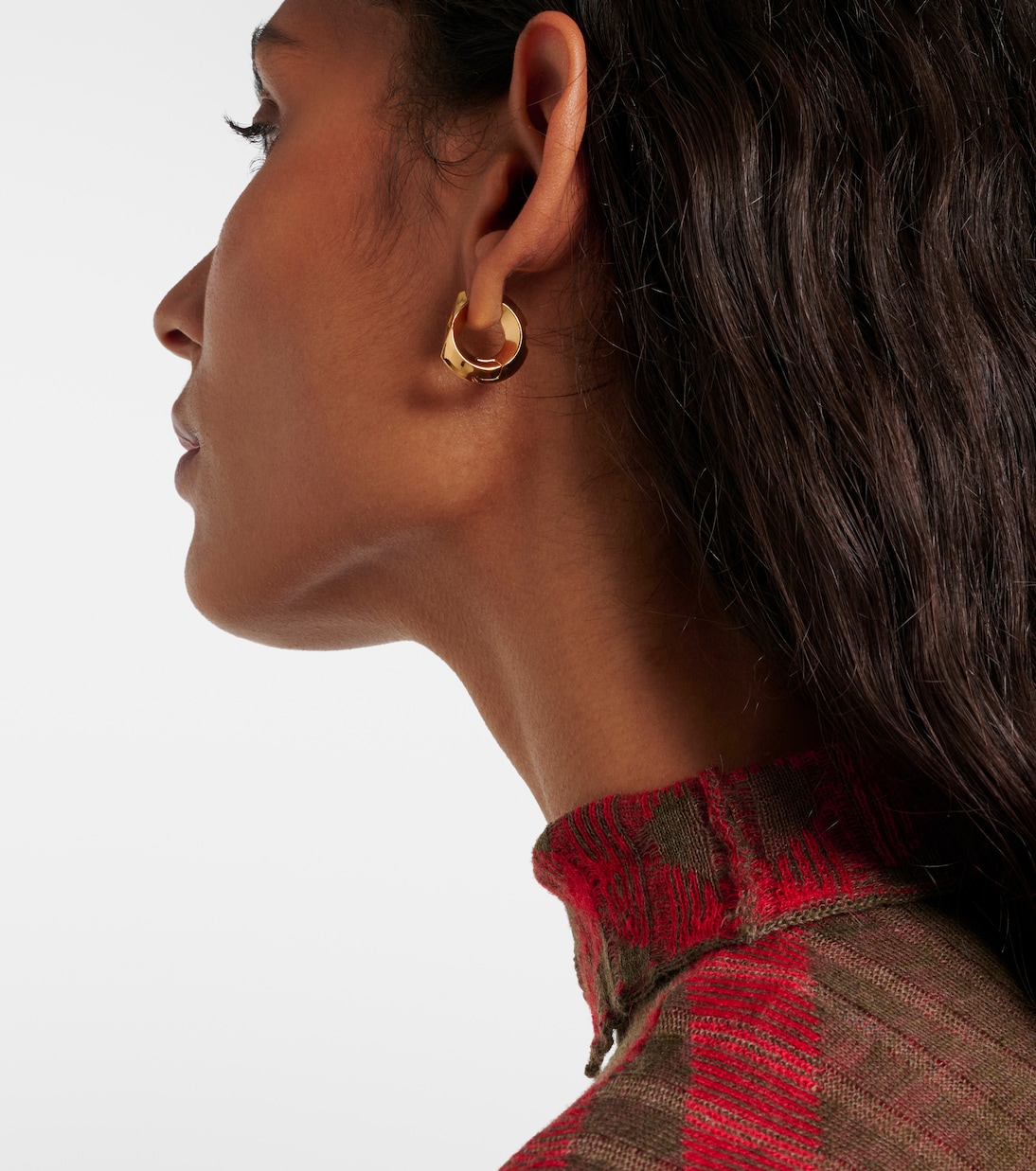 Orecchini a cerchio Hollow Small in argento sterling bagnati in oro | Burberry