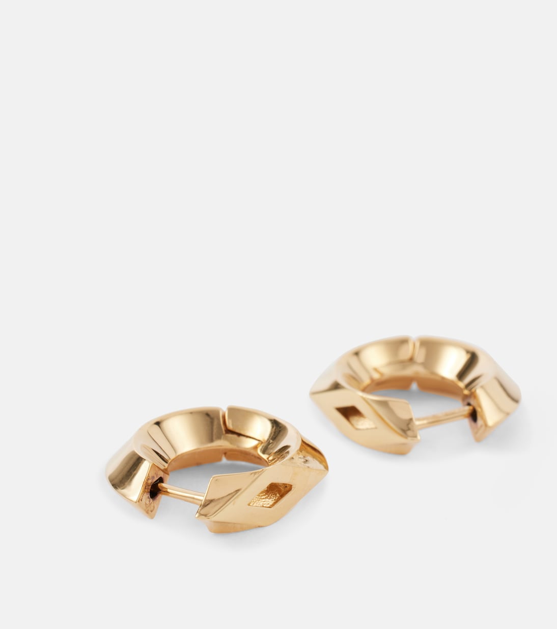 Orecchini a cerchio Hollow Small in argento sterling bagnati in oro | Burberry