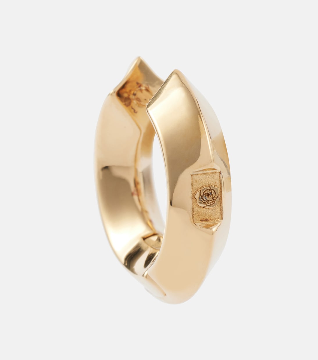 Orecchini a cerchio Hollow Small in argento sterling bagnati in oro | Burberry