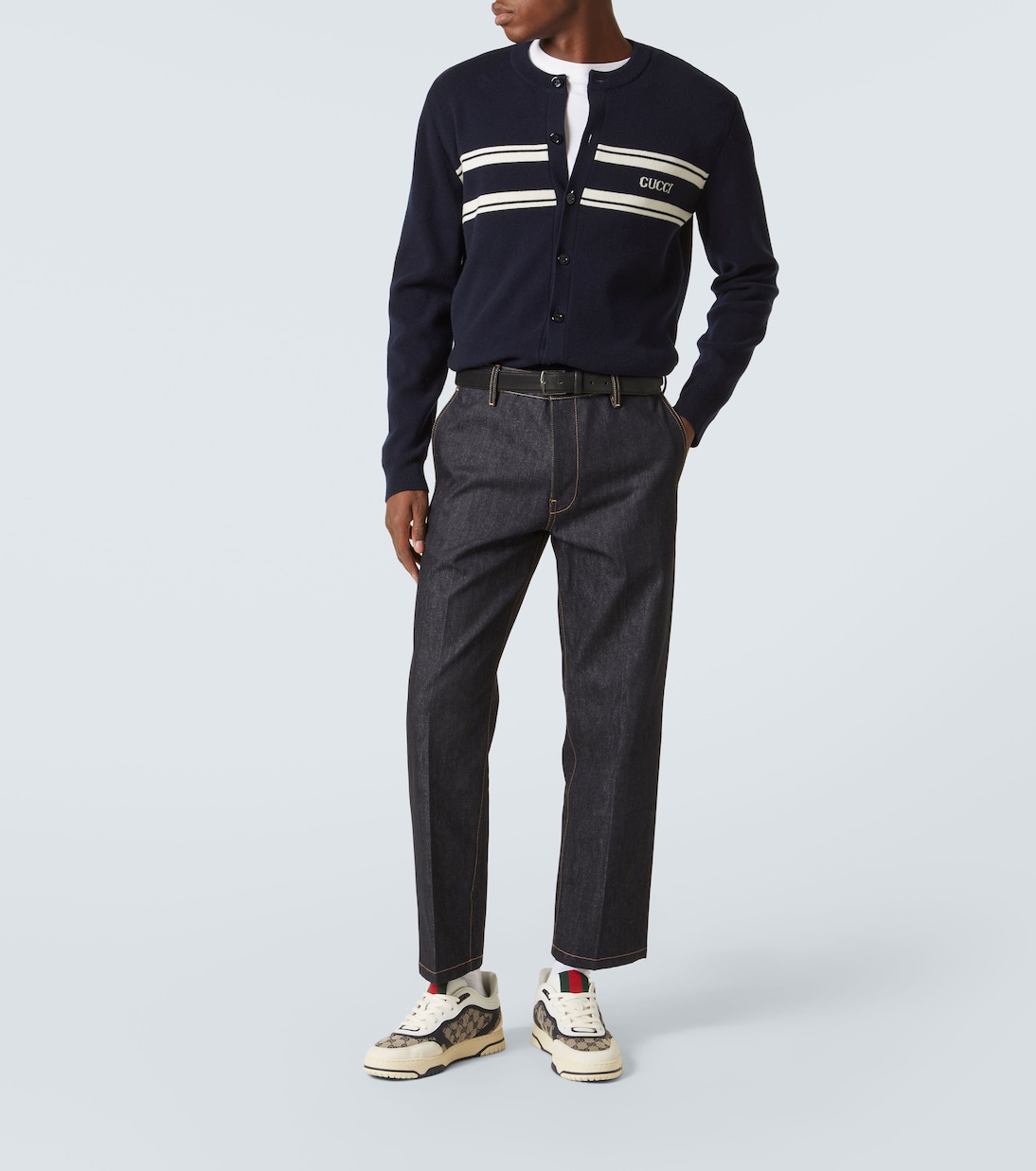 Baskets Gucci Re-Web en cuir | Gucci