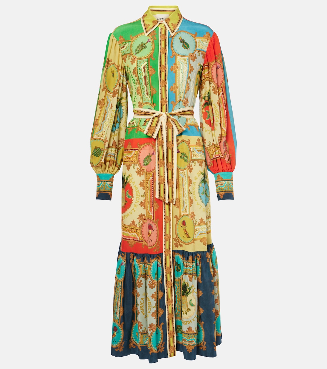 Bedrucktes Hemdblusenkleid Monte aus Leinen | Alémais