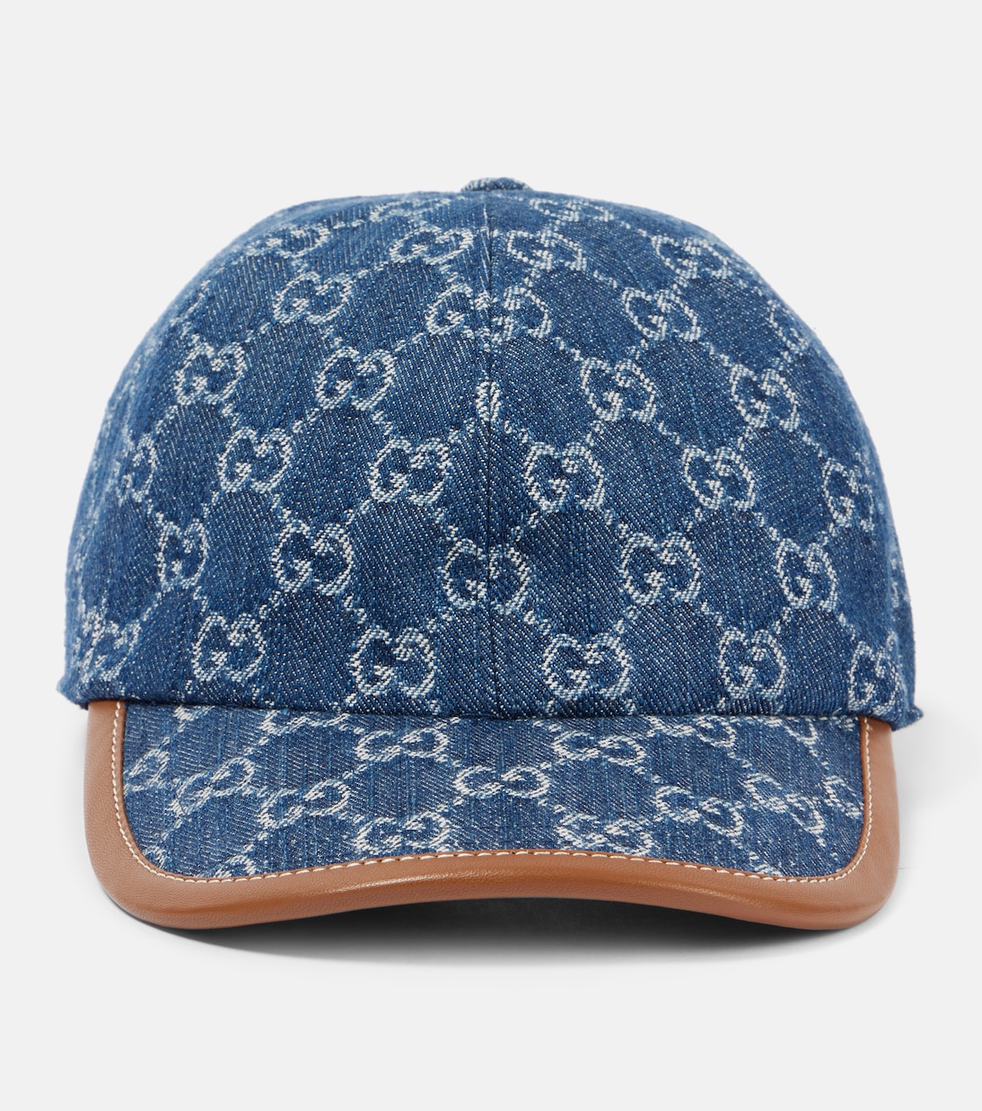 Berretto da baseball in tela GG GUCCI con dettagli in pelle e finiture denim per uno stile giovane e trendy