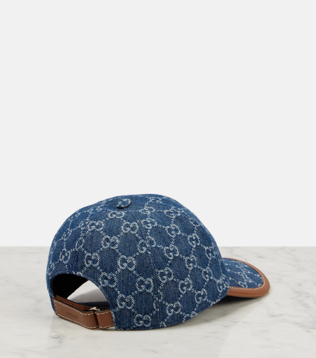 Berretto da baseball in tela GG GUCCI con dettagli in pelle e finiture denim per uno stile giovane e trendy