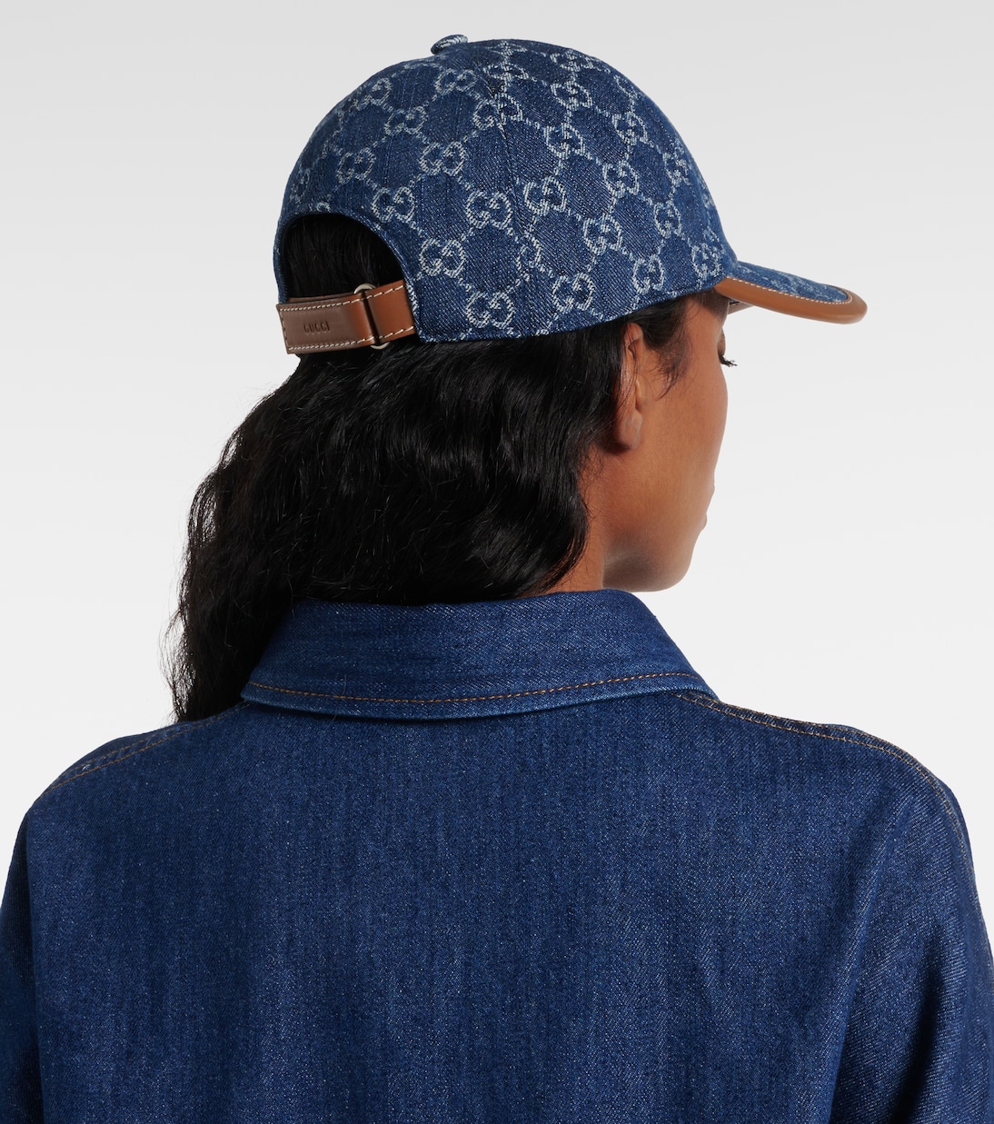 Berretto da baseball in tela GG GUCCI con dettagli in pelle e finiture denim per uno stile giovane e trendy