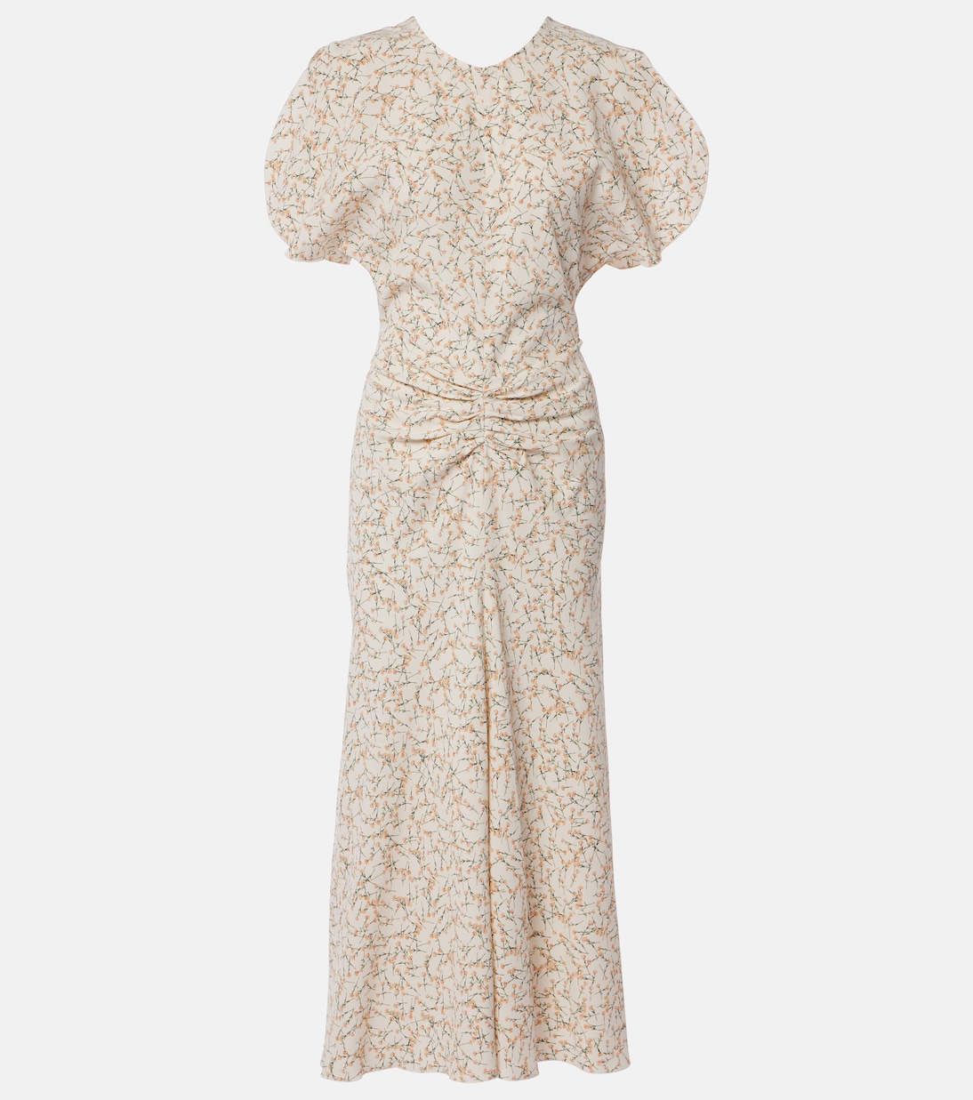 Floral gathered midi dress | Victoria Beckham
