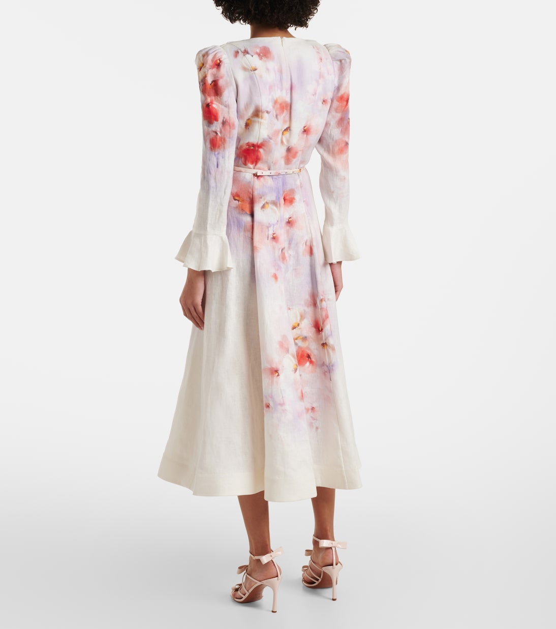 Abito midi Crush in lino con stampa | Zimmermann