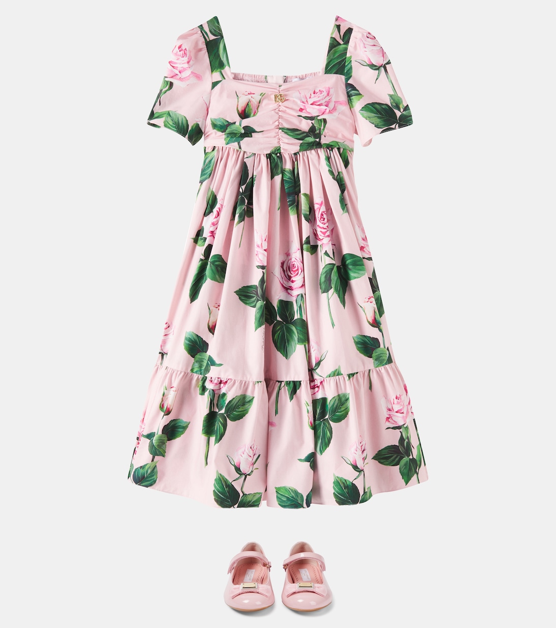 Robe en coton à fleurs | Dolce&Gabbana Kids