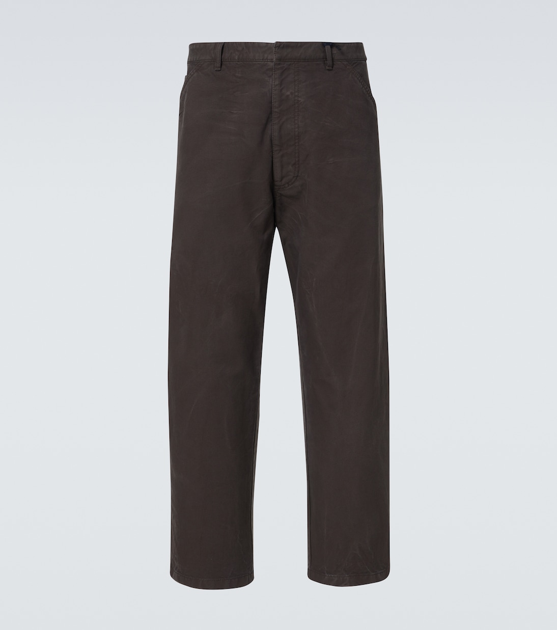 Gerade Hose aus Baumwolle mit Leder | Prada