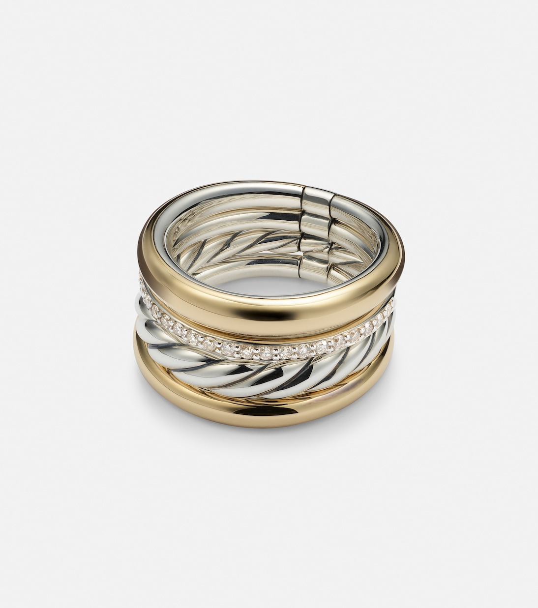 Anello DY Mercer® in oro 18kt e argento sterling con diamanti | David Yurman