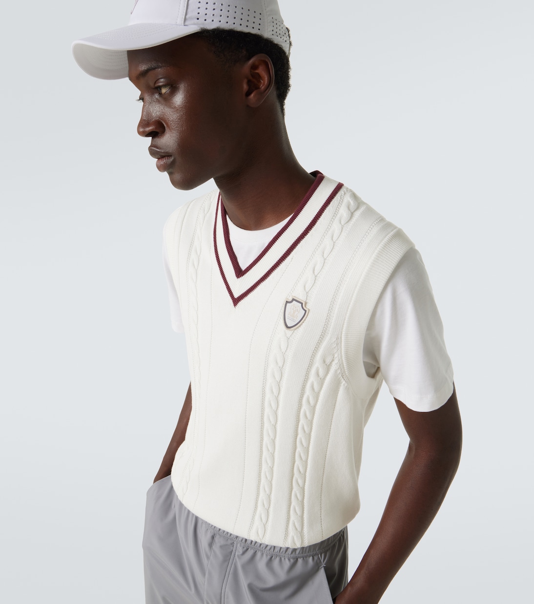 Cable-knit cotton sweater vest | Brunello Cucinelli