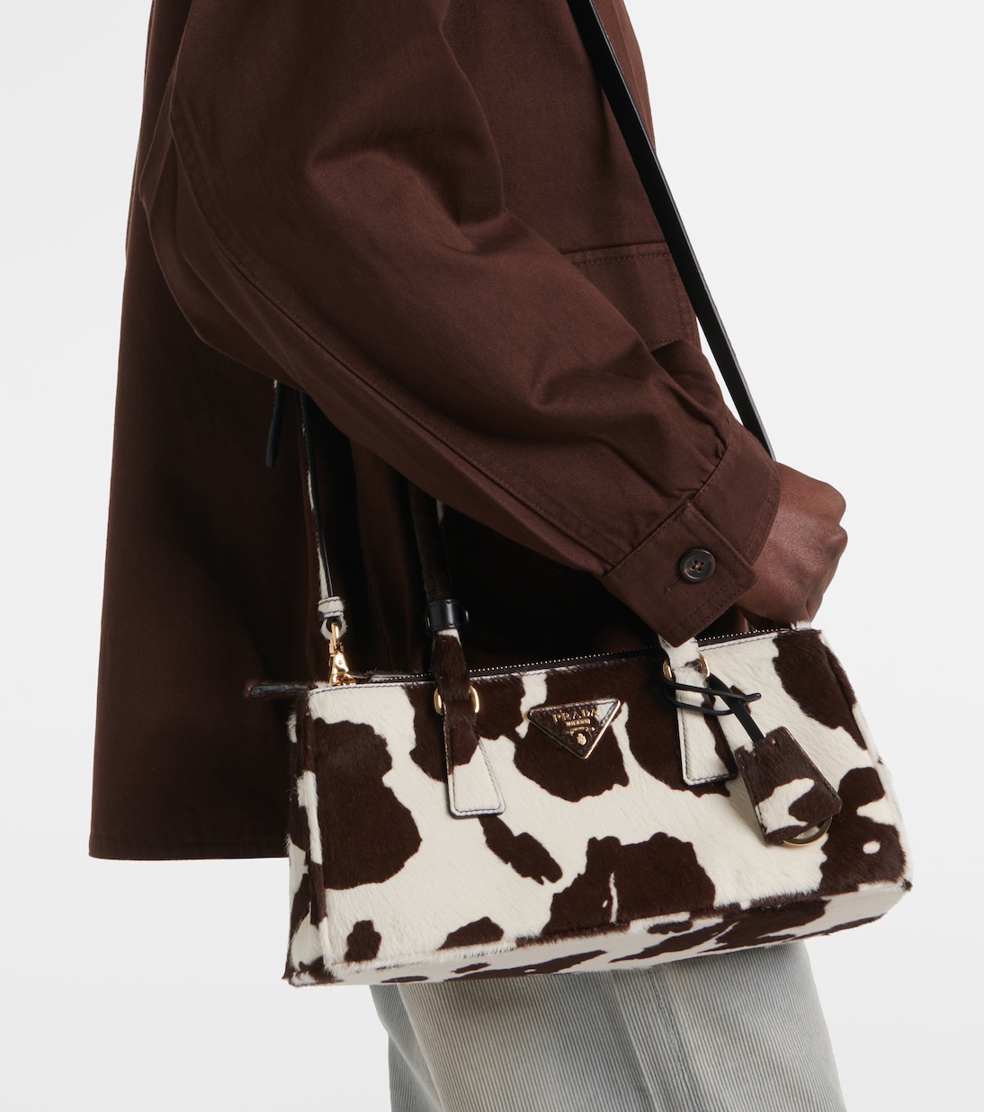 Galleria Small calf hair shoulder bag | Prada