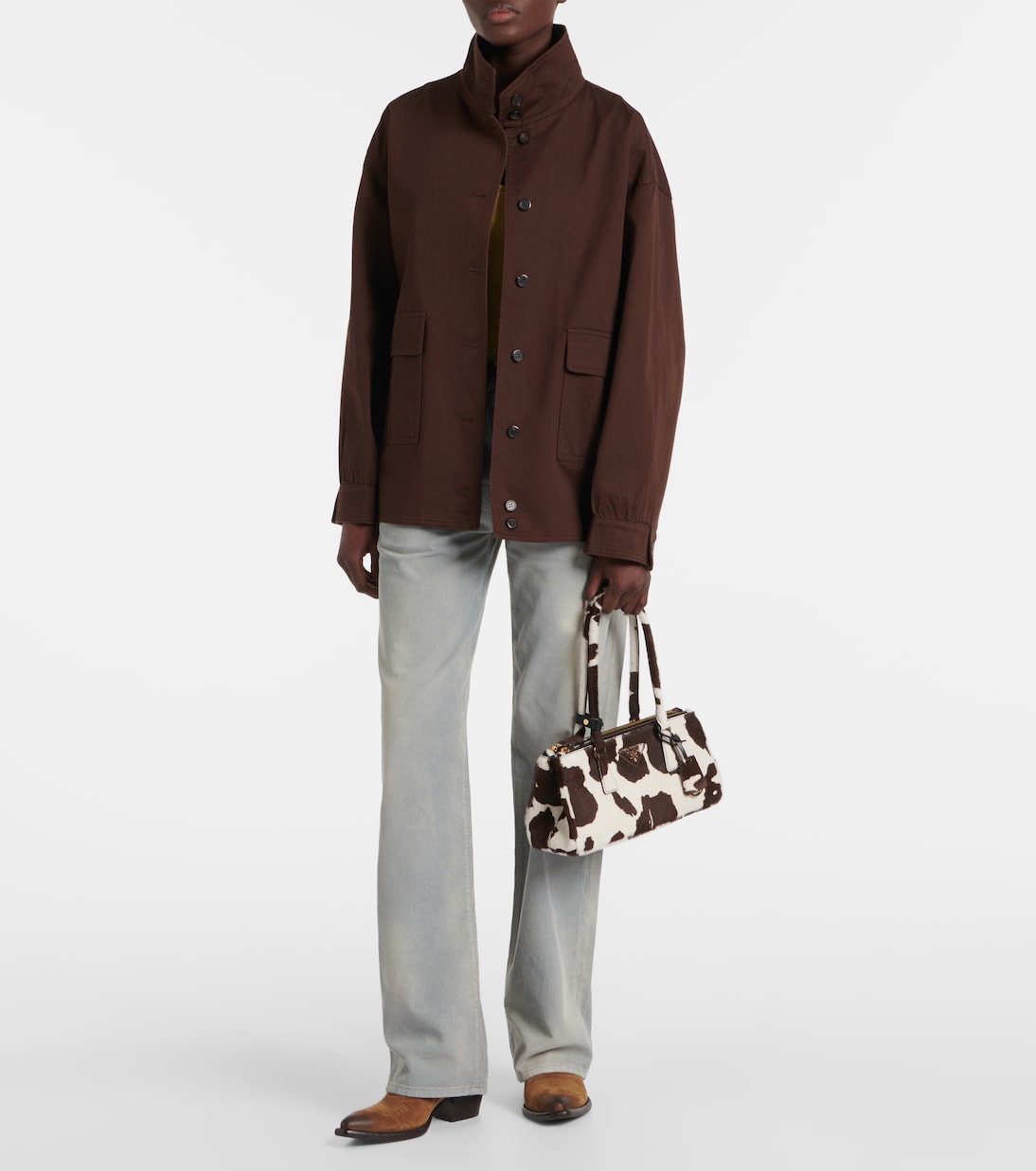 Galleria Small calf hair shoulder bag | Prada