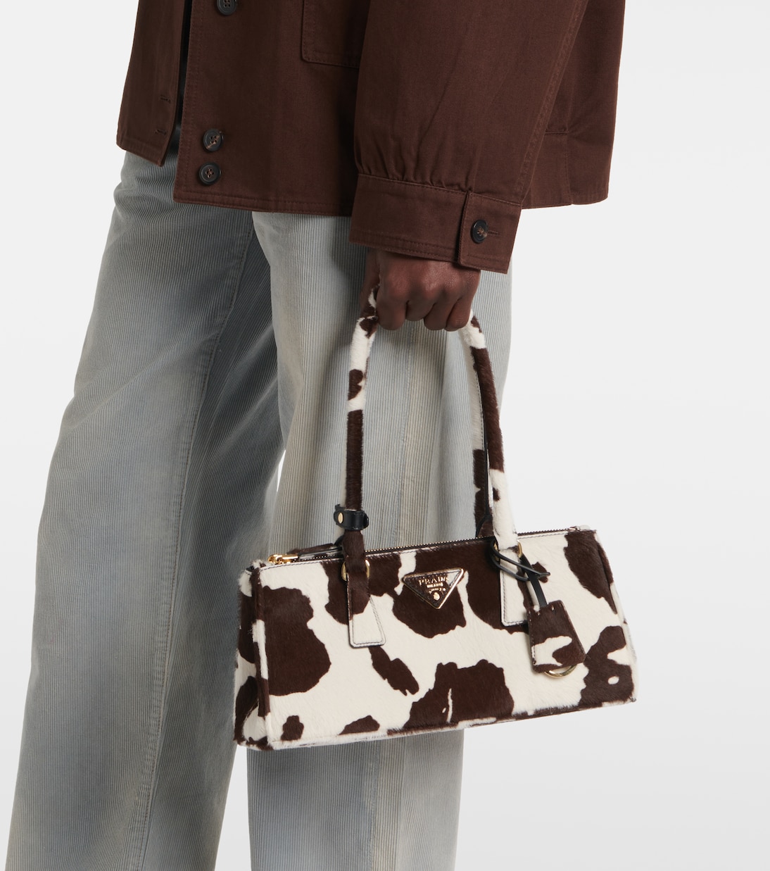 Galleria Small calf hair shoulder bag | Prada