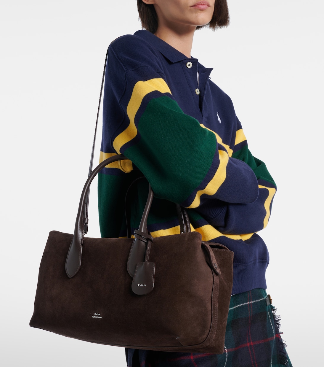 Leather-trimmed suede duffel bag | Polo Ralph Lauren