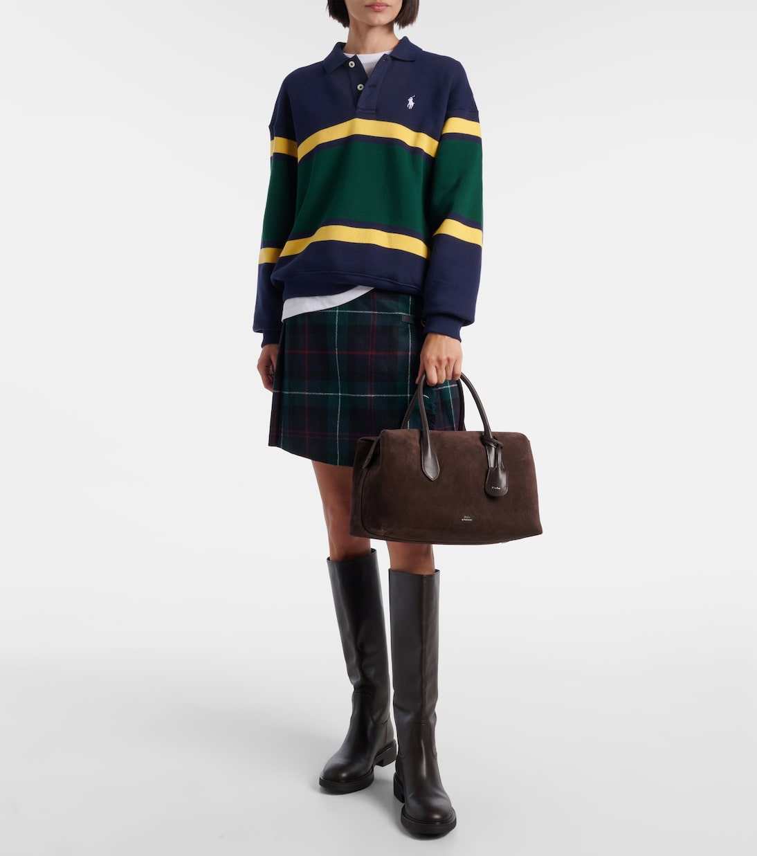 Leather-trimmed suede duffel bag | Polo Ralph Lauren