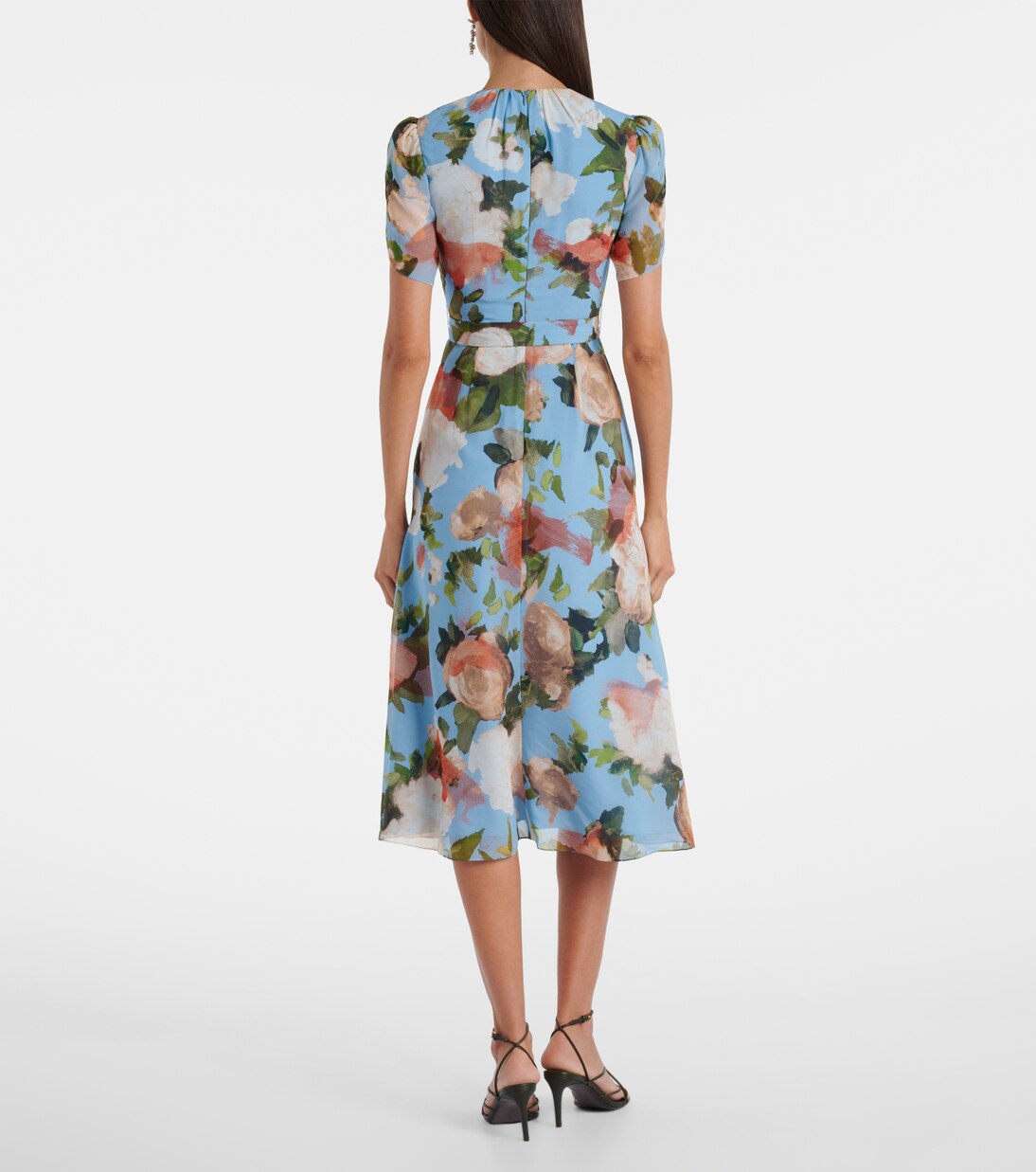 Floral silk voile midi dress | Erdem