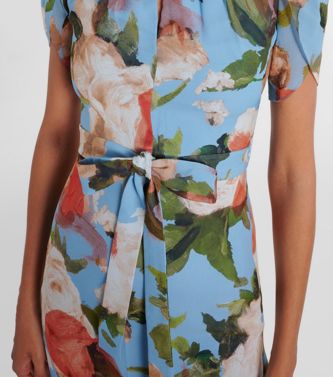 Floral silk voile midi dress | Erdem