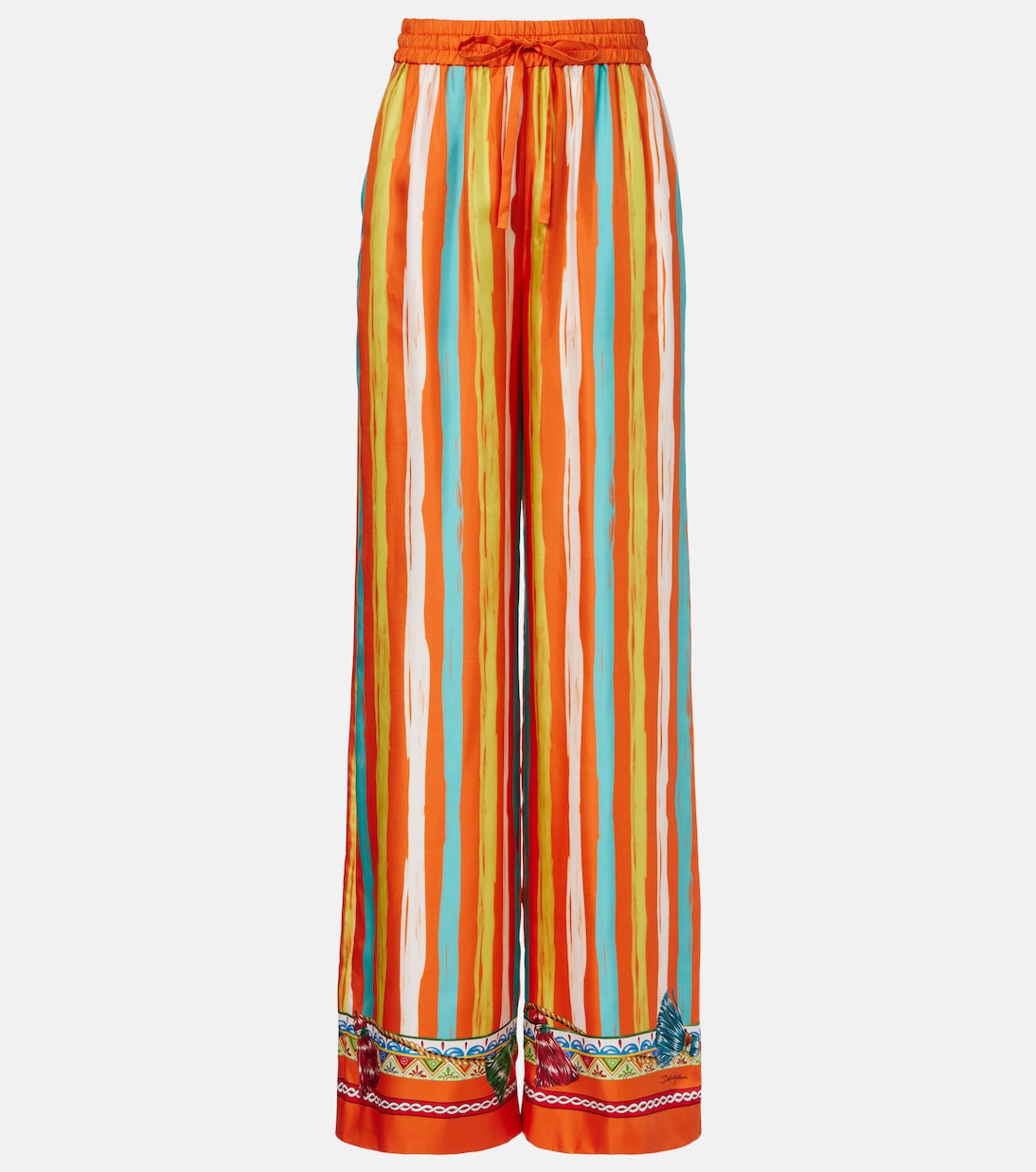 Pantalon ample rayé en soie | Dolce&Gabbana