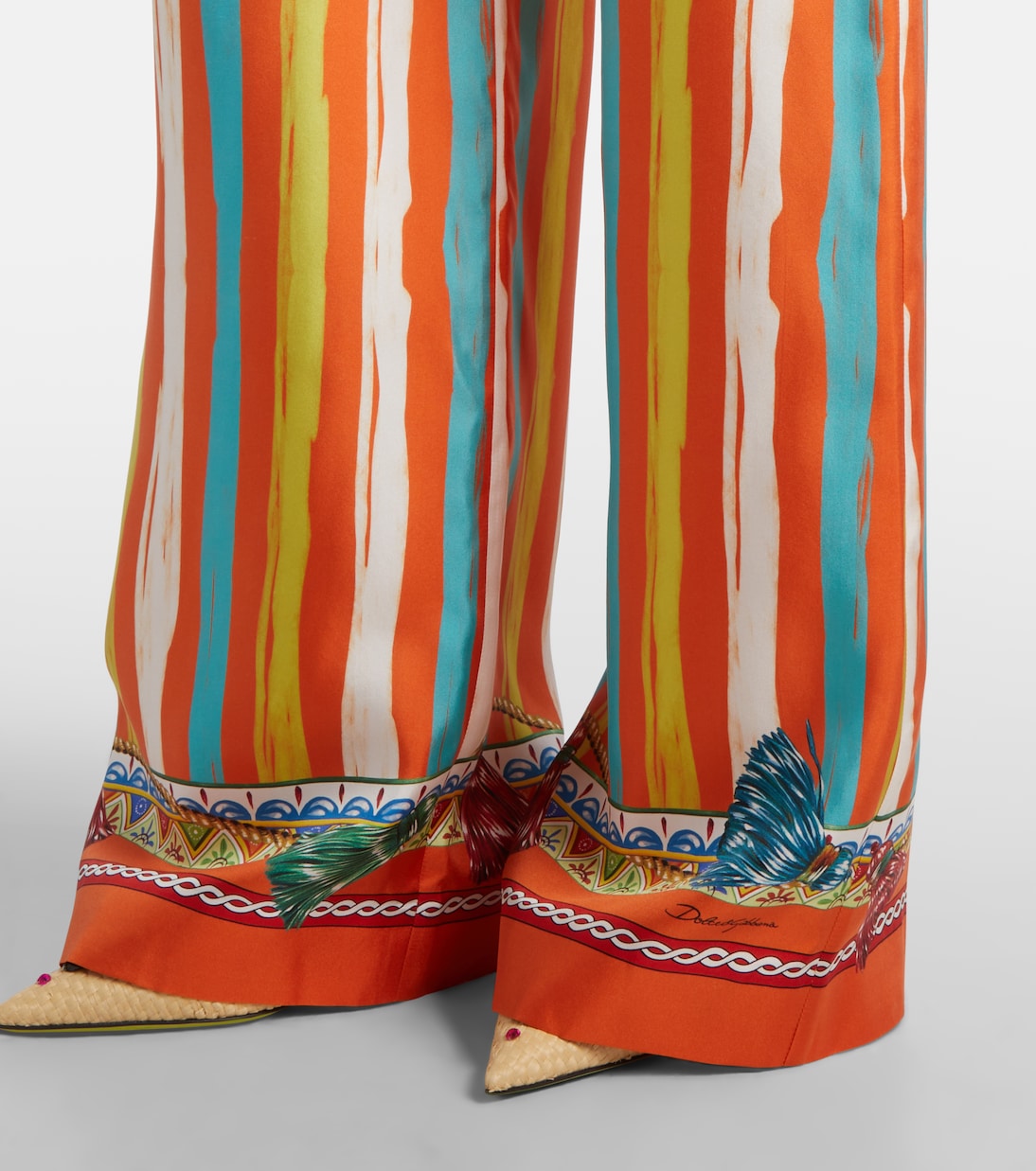 Pantalon ample rayé en soie | Dolce&Gabbana