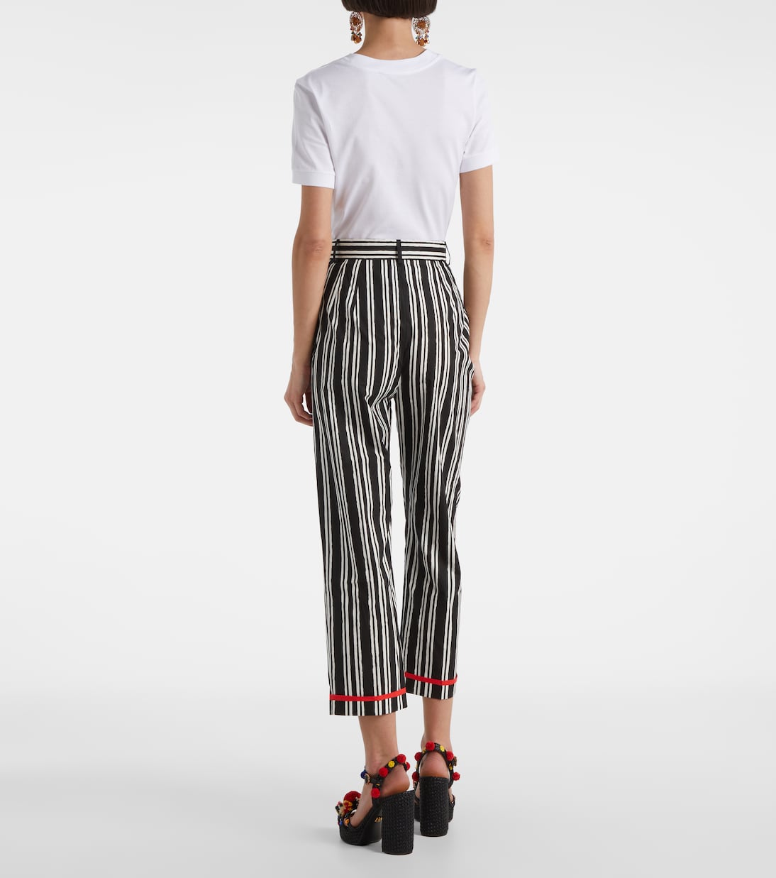 Pantalon droit rayé en coton  | Dolce&Gabbana