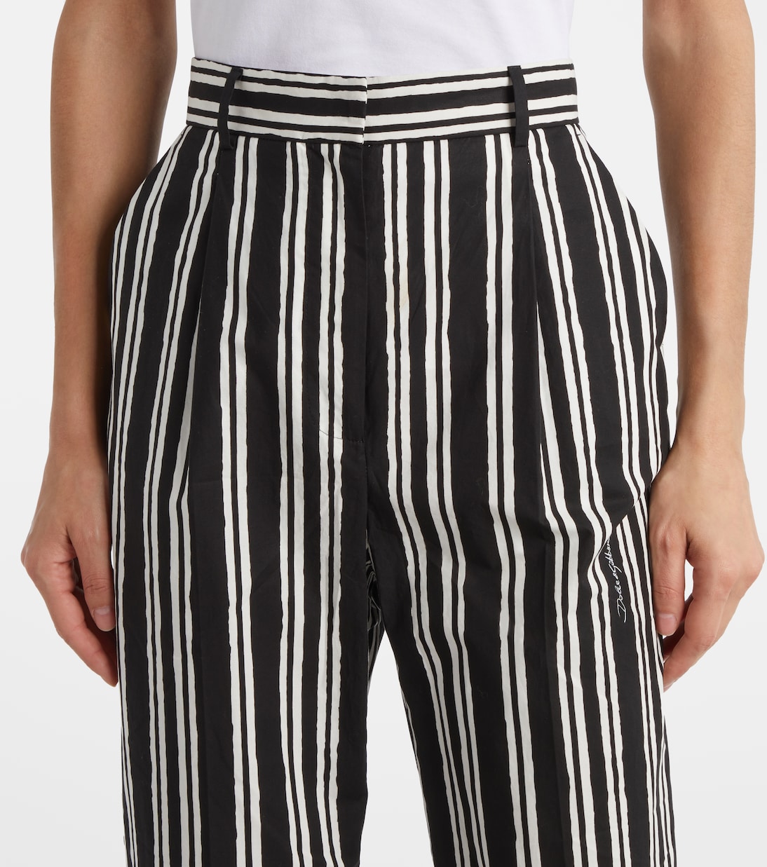 Pantalon droit rayé en coton  | Dolce&Gabbana