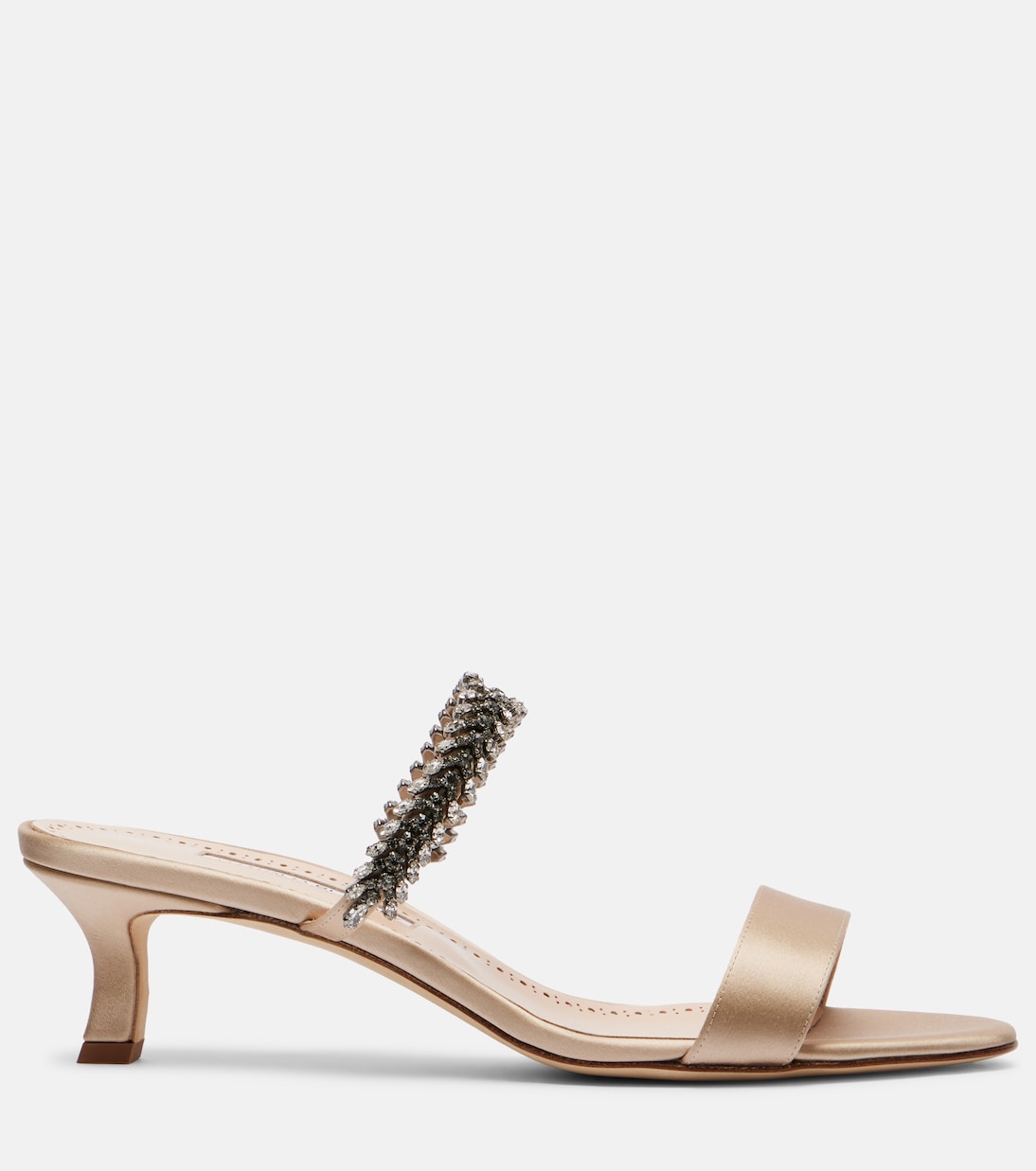 Verzierte Sandalen Kifasan aus Satin | Manolo Blahnik