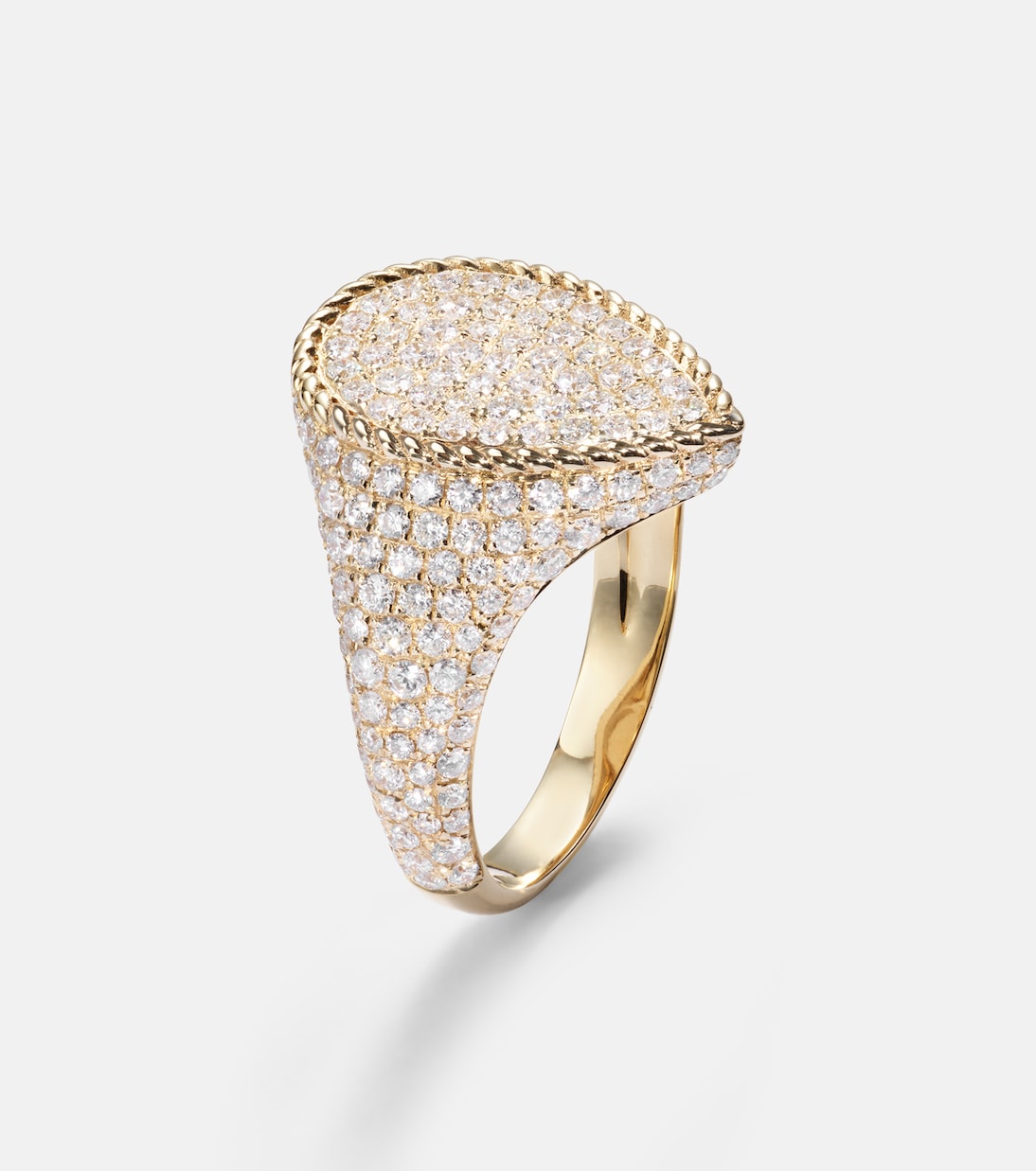 Pinky Ring aus 18kt Gelbgold mit Diamanten | Yvonne Léon