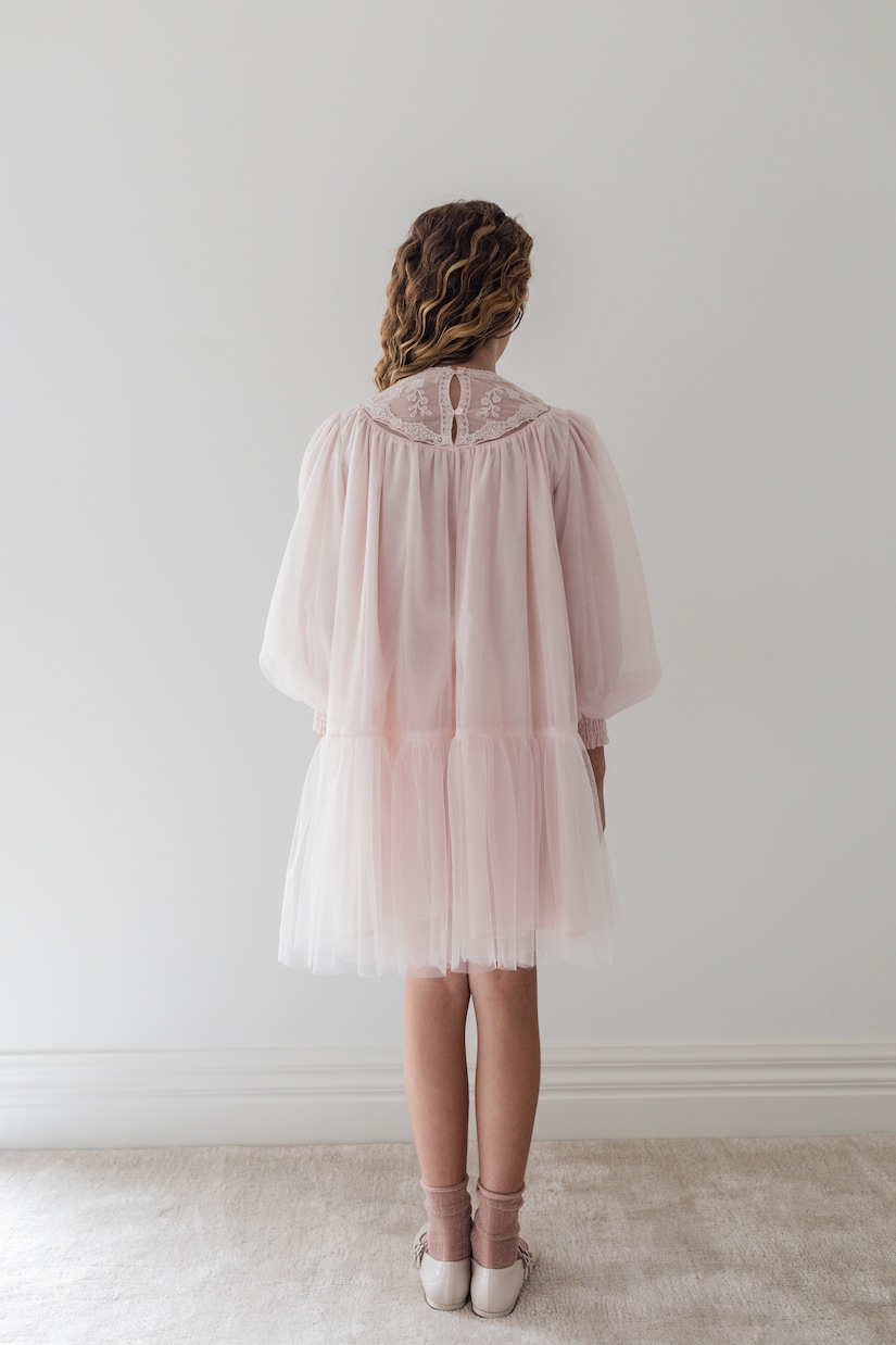 Lace-trimmed tulle dress | Petite Amalie  