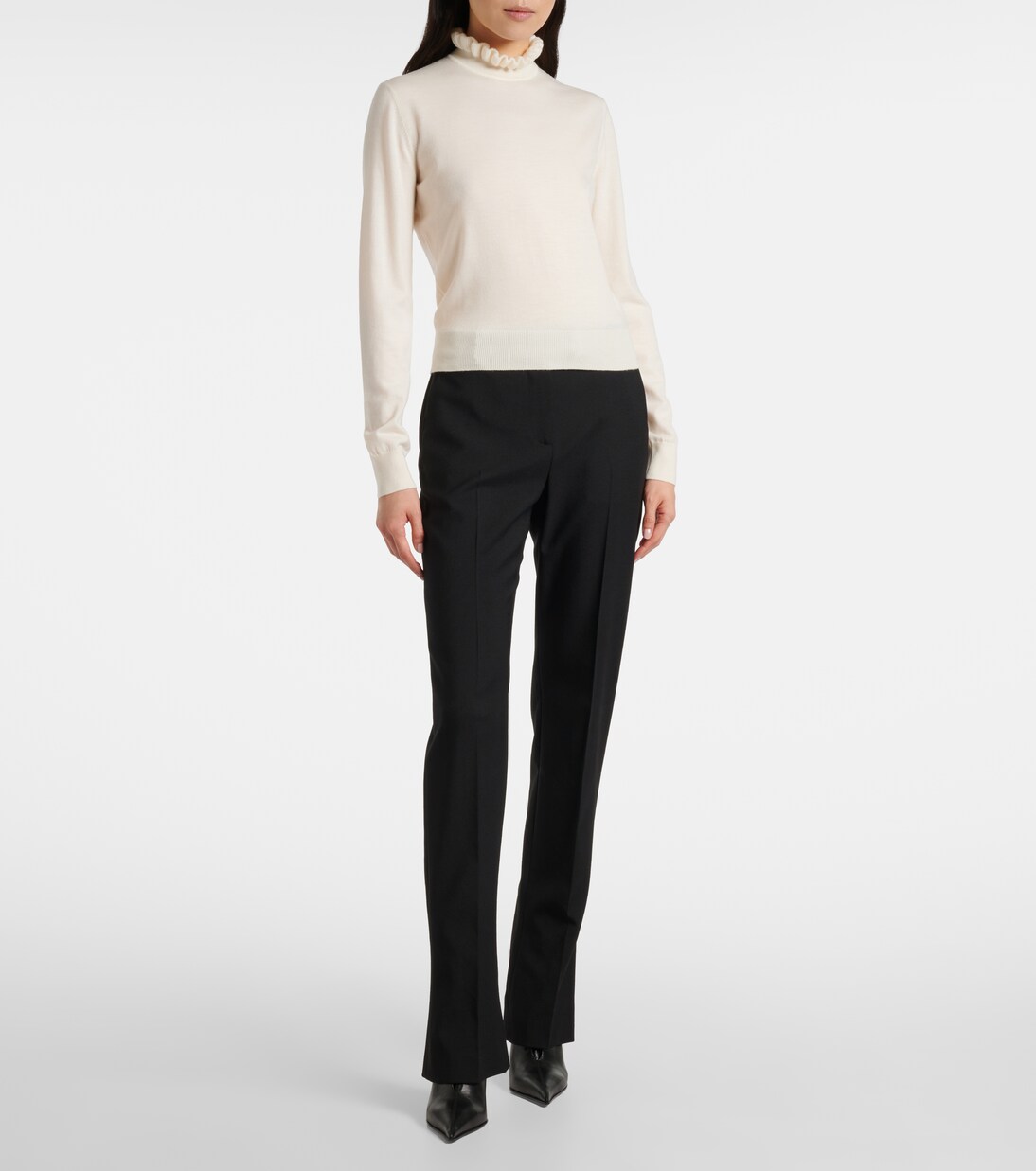 Jersey en mezcla de lana festoneado | McQueen