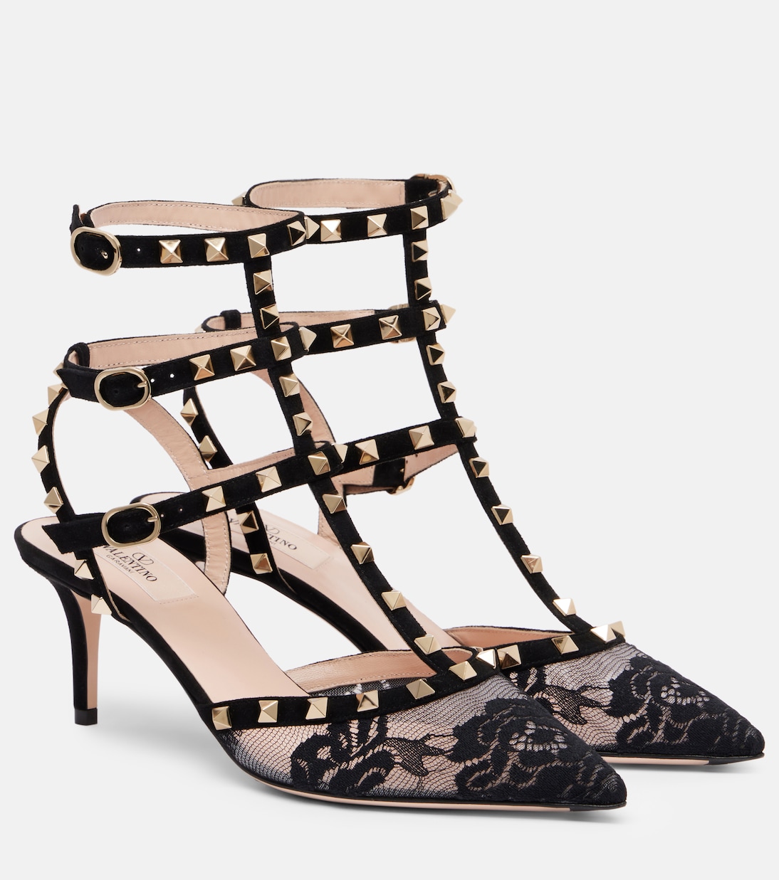 Rockstud 레이스 스웨이드 펌프스 | Valentino Garavani