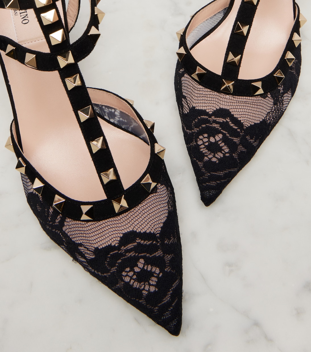 Rockstud 레이스 스웨이드 펌프스 | Valentino Garavani