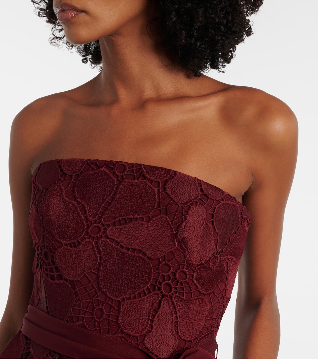 Silk-blend guipure lace cocktail dress | Elie Saab